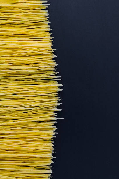 Raw spaghetti with copy space. Concept pasta background