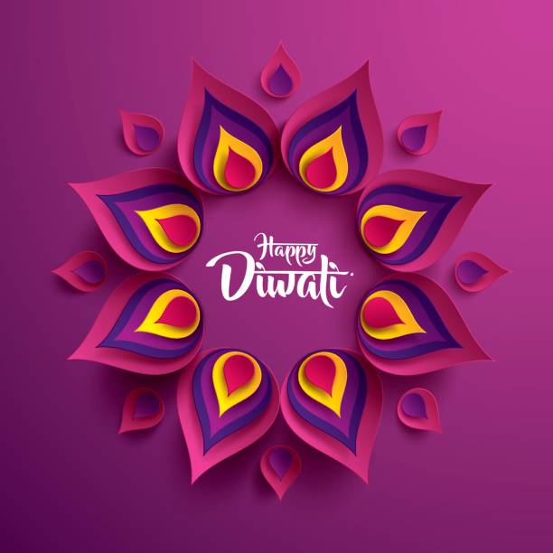 illustrations, cliparts, dessins animés et icônes de joyeux diwali. papier graphique du rangoli indienne. - diwali illustrations
