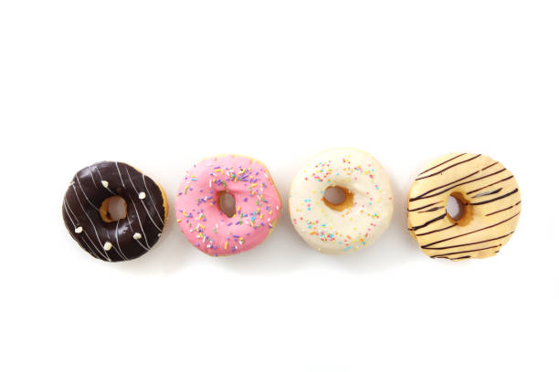 istock Mix chocolate donut isolated in white background 837293168