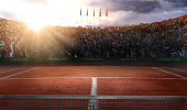 Tenis ground court grande arena 3d rendering