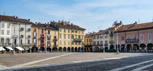 Lodi (Italy): Cathedral square (piazza del Duomo) Lodi, Italy - June 24, 2017: Lodi (Lombardy, Italy): the historic cathedral square (piazza del Duomo) lodi italy stock pictures, royalty-free photos & images