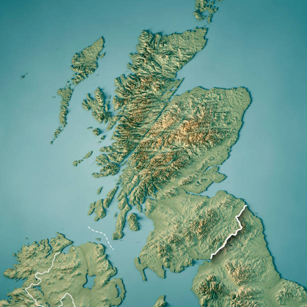 istock Scotland Country 3D Render Topographic Map Border 837321952