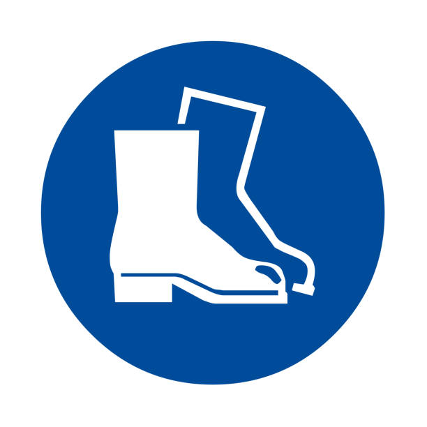 носите знак безопасности защиты ног - picto stock illustrations