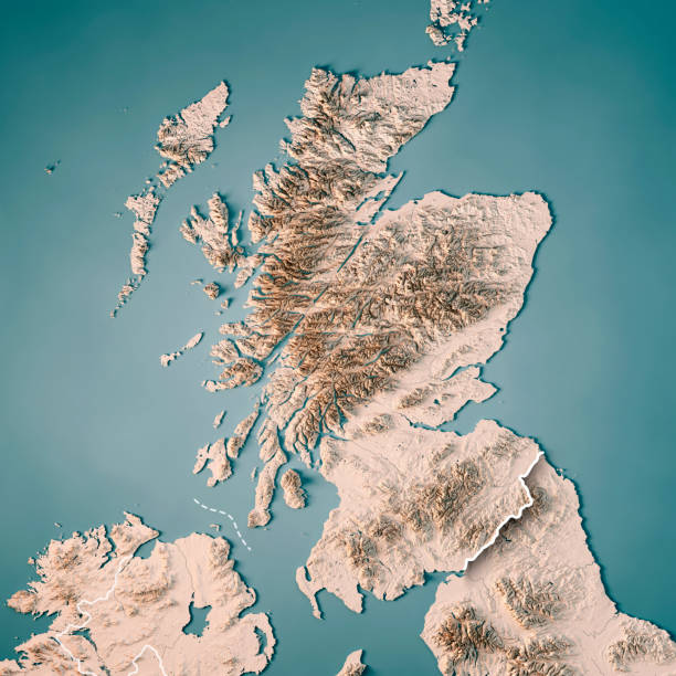 istock Scotland Country 3D Render Topographic Map Neutral Border 837328264