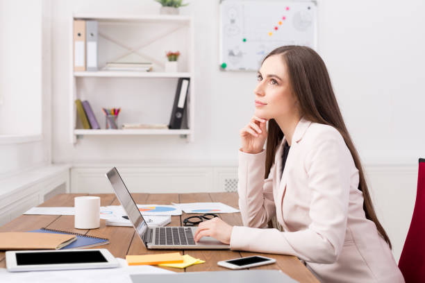istock Business woman thinking about successful strategy 837330232