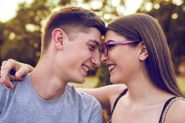 Cute young couple outdoor