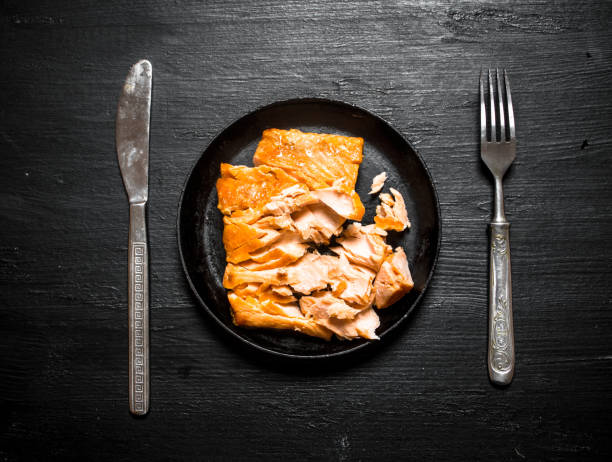 istock Fillet of fried trout on a plate . 837335578