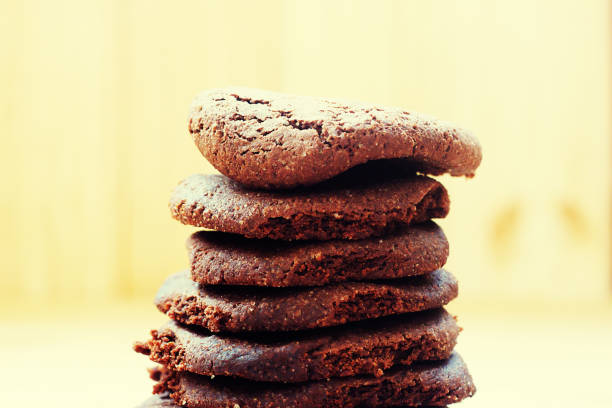 istock Hommade chocolate cookies on wooden background 837351784