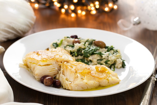 Baked smoked cod