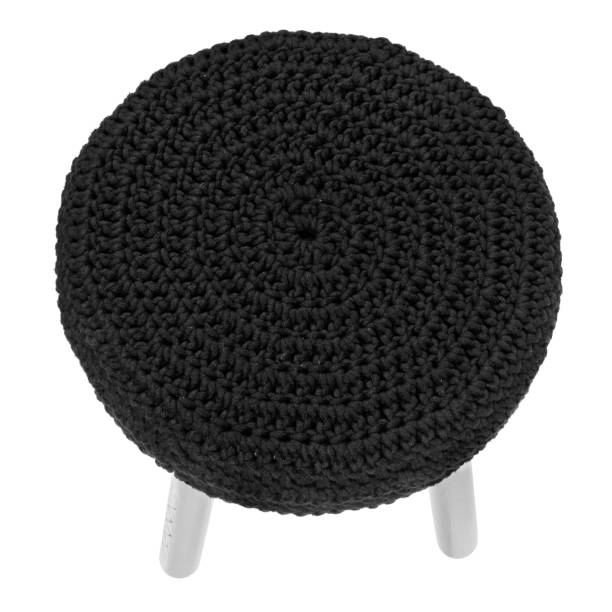 istock Hand-made stool. Chair in white and black 837378902
