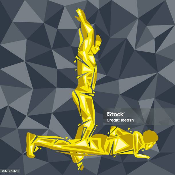 Burpee Abstract Geometric Concept Stock Illustration - Download Image Now - Burpee, Men ...
