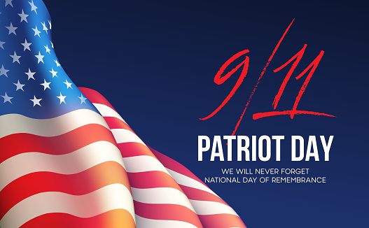 September 11, 2001 Patriot Day background. We Will Never Forget. background. Vector illustration EPS10