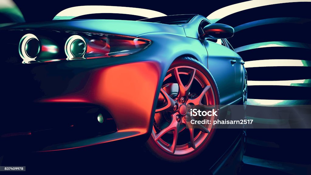 Modern car. Modern cars are in the showroom. Car Stock Photo