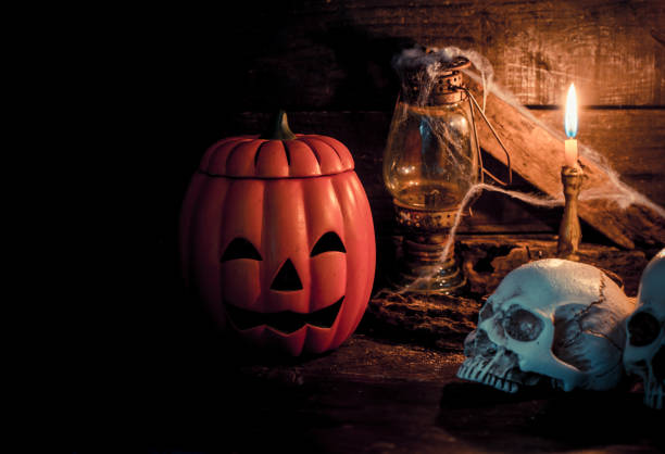 istock Halloween pumpkin, trick or treat scene 837416866