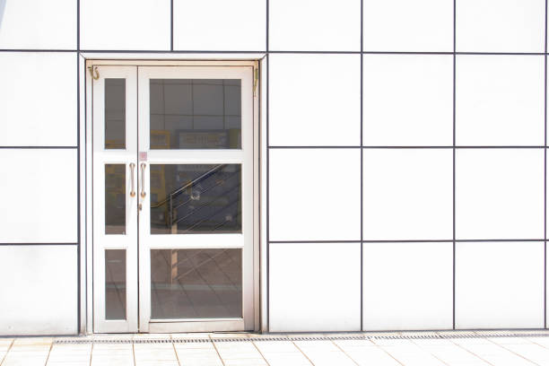 istock The wihite door with window 837417312