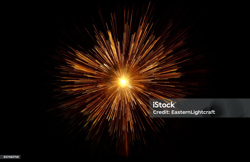 star sun supernova galaxy gold shot of light blurred to create celestial image of sun going supernova or passing through stars in a galaxy at high speed akin to visuals in a science fiction film or movie. The effect had been achieved naturally in the shooting stage and not with post production blurring. Exploding Stock Photo