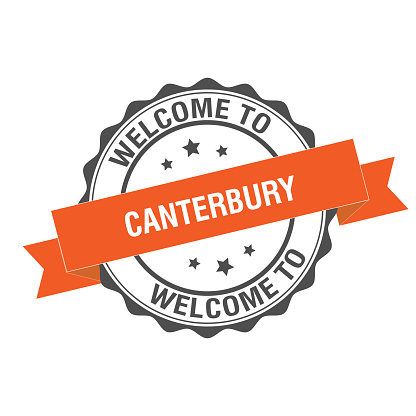Welcome to Canterbury stamp illustration design