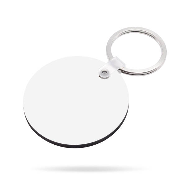 istock Blank key ring isolated on white background. Key chain for your design. Clipping paths object. ( circle or round shape ) 837513166