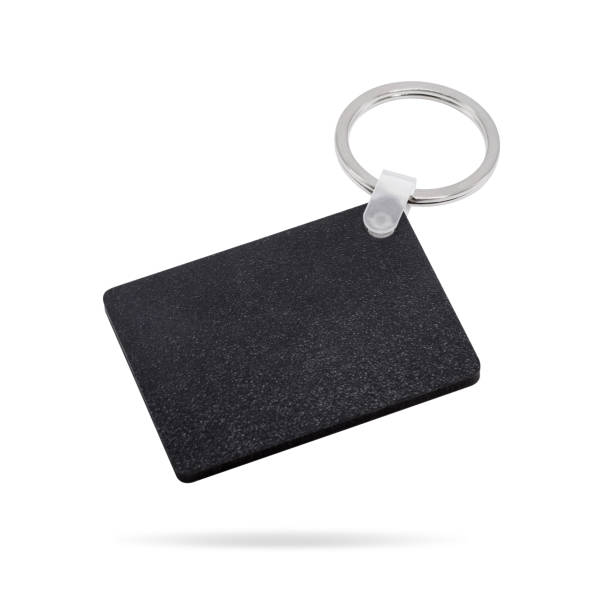 istock Black key ring isolated on white background. Key chain for your design. Clipping paths object. ( square shape ) 837514662