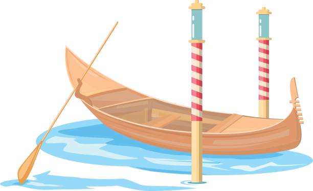 illustrazioni stock, clip art, cartoni animati e icone di tendenza di gondola sull'acqua - gondola