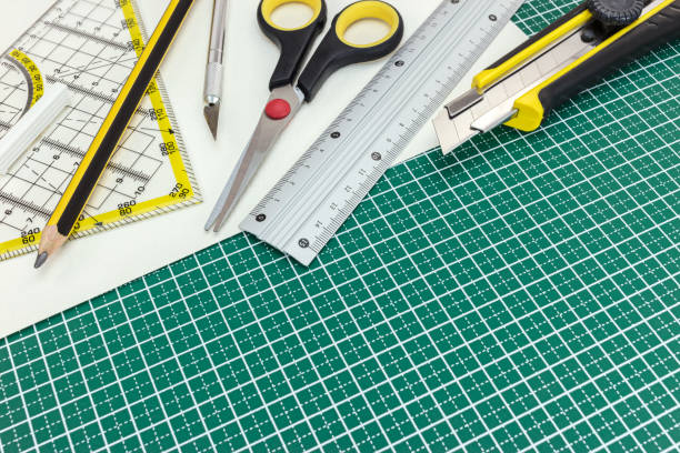 istock school and office various supplies on green cutting mat 837517998