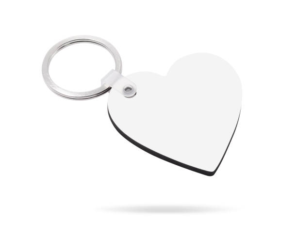 istock Blank key ring isolated on white background. Key chain for your design. Clipping paths object. ( heart shape ) 837518158