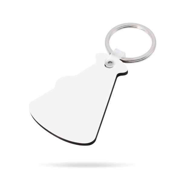 istock Blank key ring isolated on white background. Key chain for your design. Clipping paths object. ( cone shape ) 837518702