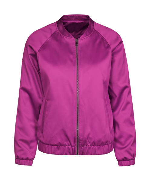 istock Violet hot pink bomber jacket isolated on white 837525220
