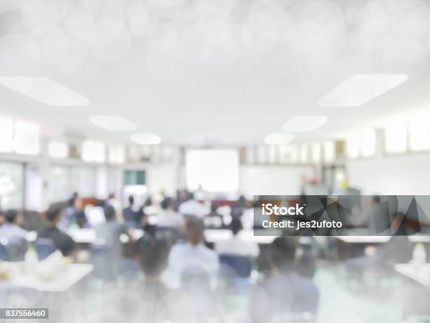 Blurred People Lecture In Seminar Room Education Or Meetting Concept Abstract Blur People Background Stock Photo - Download Image Now