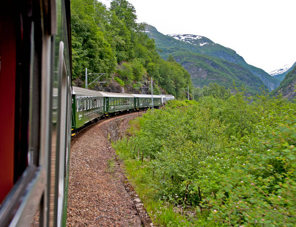 istock Flam Railway and wooded mountainside, Norway 837571416