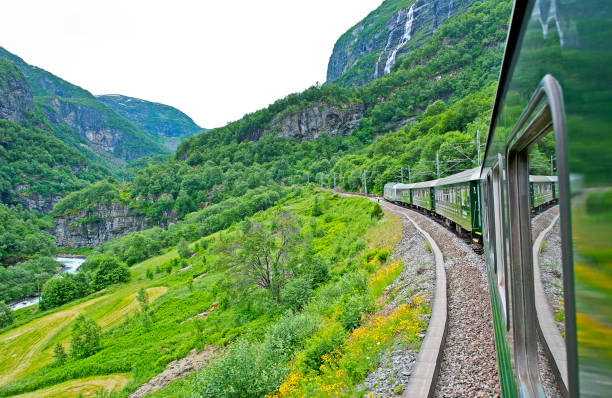 ferrocarril escénico de flam, noruega - moraine fotografías e imágenes de stock