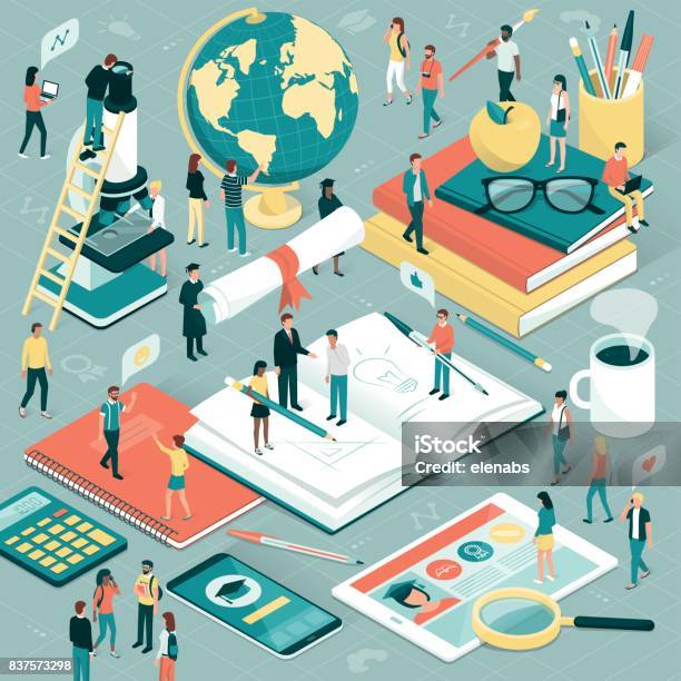 University And Research Stock Illustration - Download Image Now - University, Research, Education