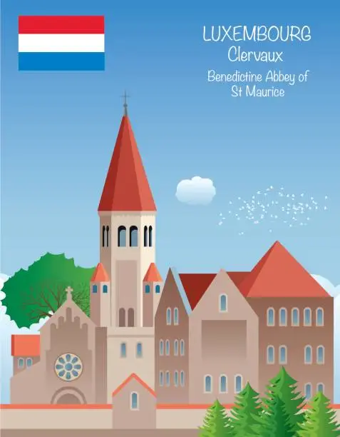 Vector illustration of LUXEMBOURG, CLERVAUX