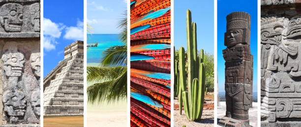 istock Set of banners with landmarks of Mexico 837619074