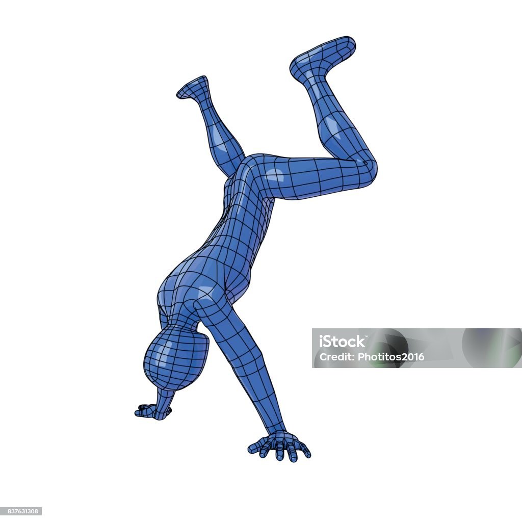 Wireframe Human Figure In About To Make A Stock - Download Image Now - iStock