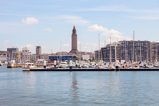 Panorama of Le Havre with St Joseph's Church. Le Havre, Normandy, France