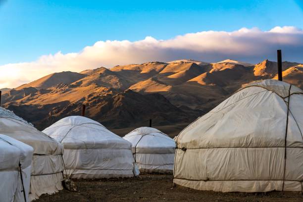 istock Yurts against Altai Mountains in Mongolia 837677692