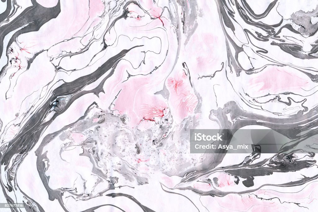 Black, gray and pink marble background. Black, gray and pink marble background. Ink marble texture. Abstract painting. Beautiful abstract backdrop. Abstract stock illustration