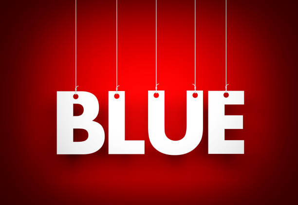 istock White word Blue on red background. 3d illustration 837684136