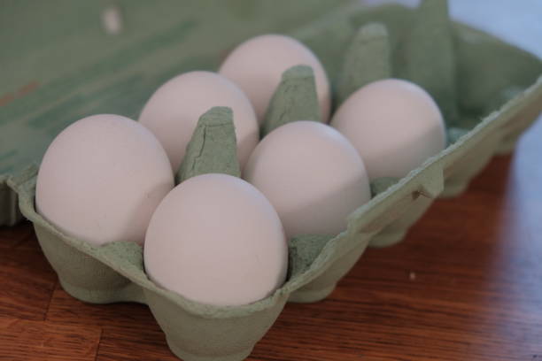istock White eggs from chicken farm in the package 837684522