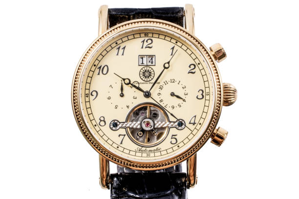 istock watch with visible mechanism.  men's accessory and time management concept. 837688814