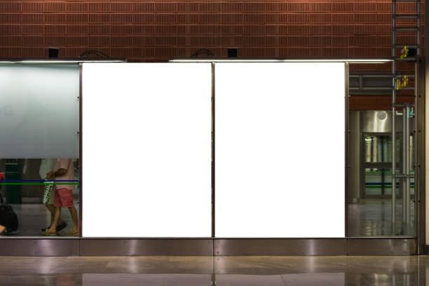 istock Blank Airport Display Advertisment Banner Isolated White Cutout 837691702