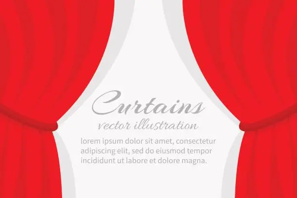 Vector illustration of Curtain on stage vector