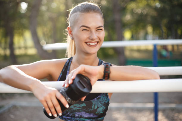 Woman resting after workout