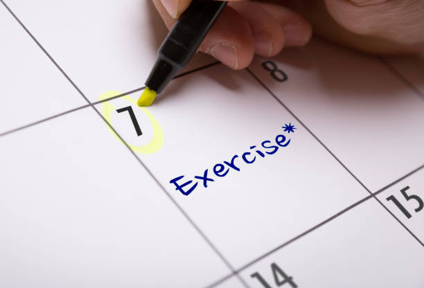 esercizio - dieting planning calendar event foto e immagini stock