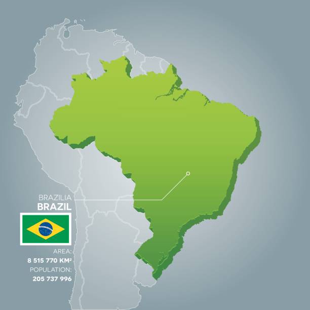 ilustrações, clipart, desenhos animados e ícones de mapa de informações do brasil. - mapa brazil 3d