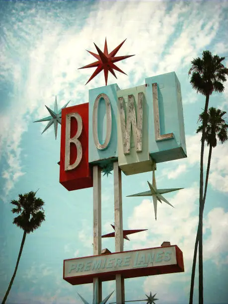 Photo of vintage neon bowl sign