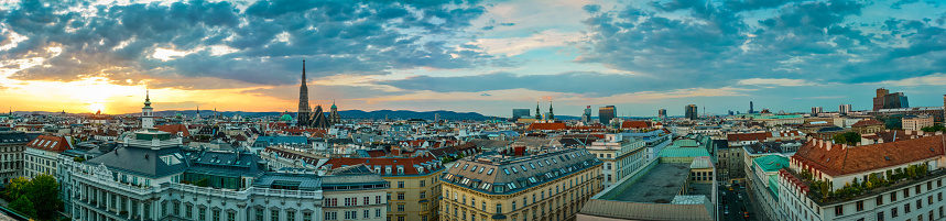 Vienna city view shot taken from St. Stephen’s Cathedral
