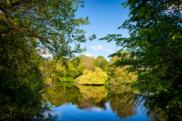 St Stephen's Green park in downtown Dublin the capital of Ireland.
