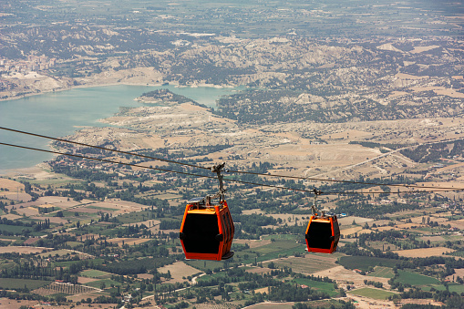 Cable car on the go.